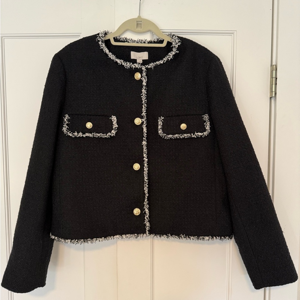NWT Loft by Ann Taylor Tweed “Lady Jacket”, Black, Size XL